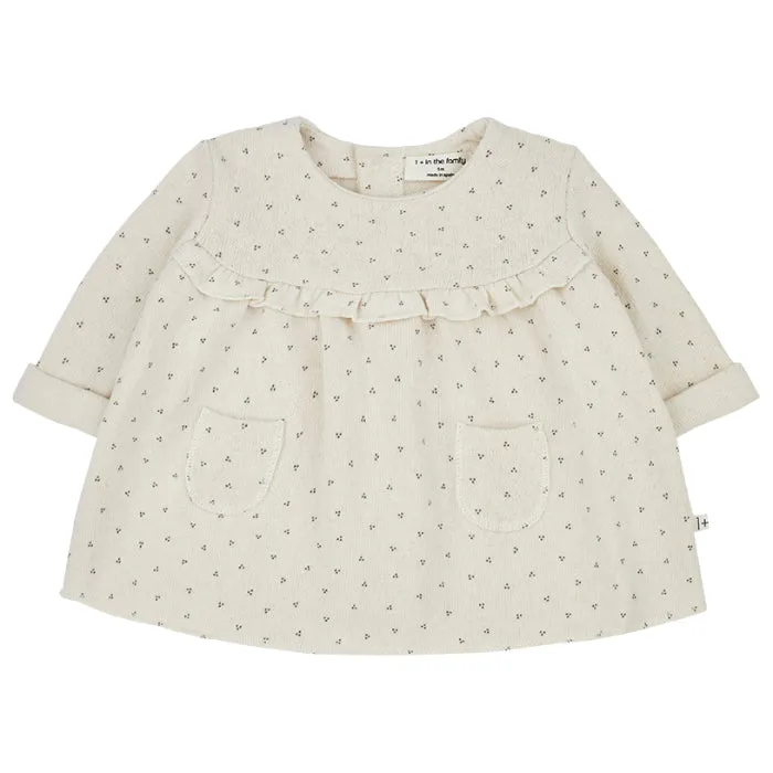 1+ In The Family Baby Elke Dress Ecru Cream With Dots