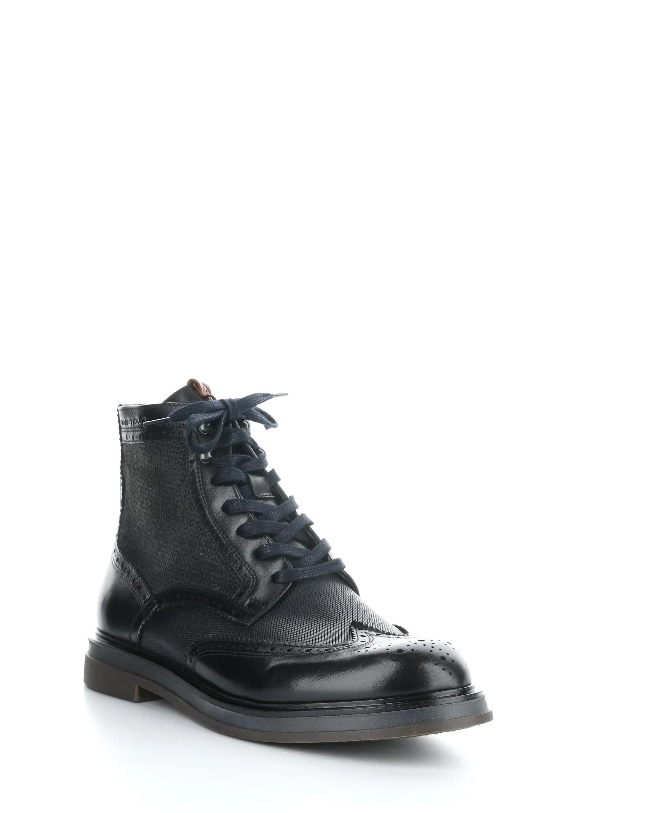 12432 BLACK COMBO Round Toe Boots