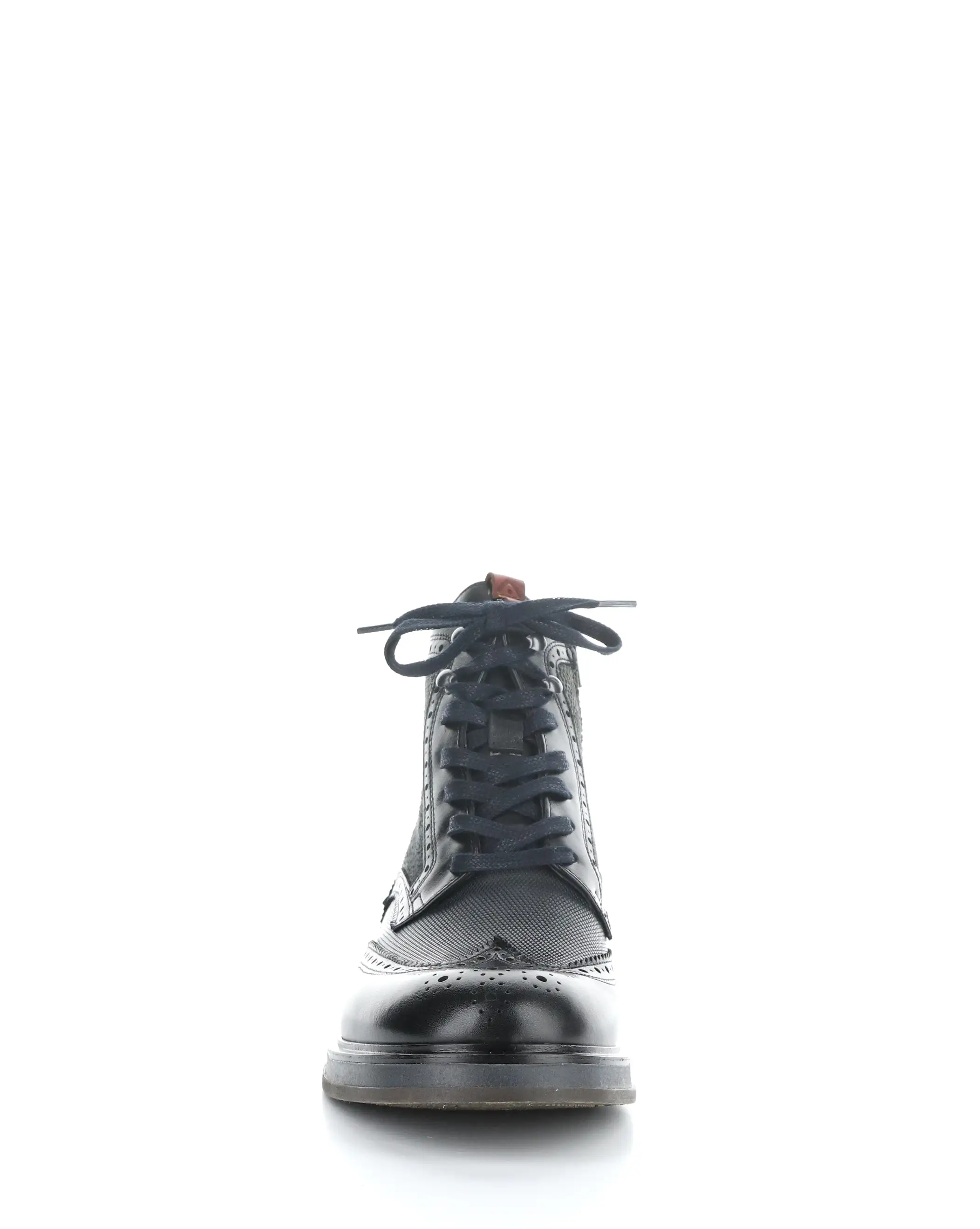 12432 BLACK COMBO Round Toe Boots