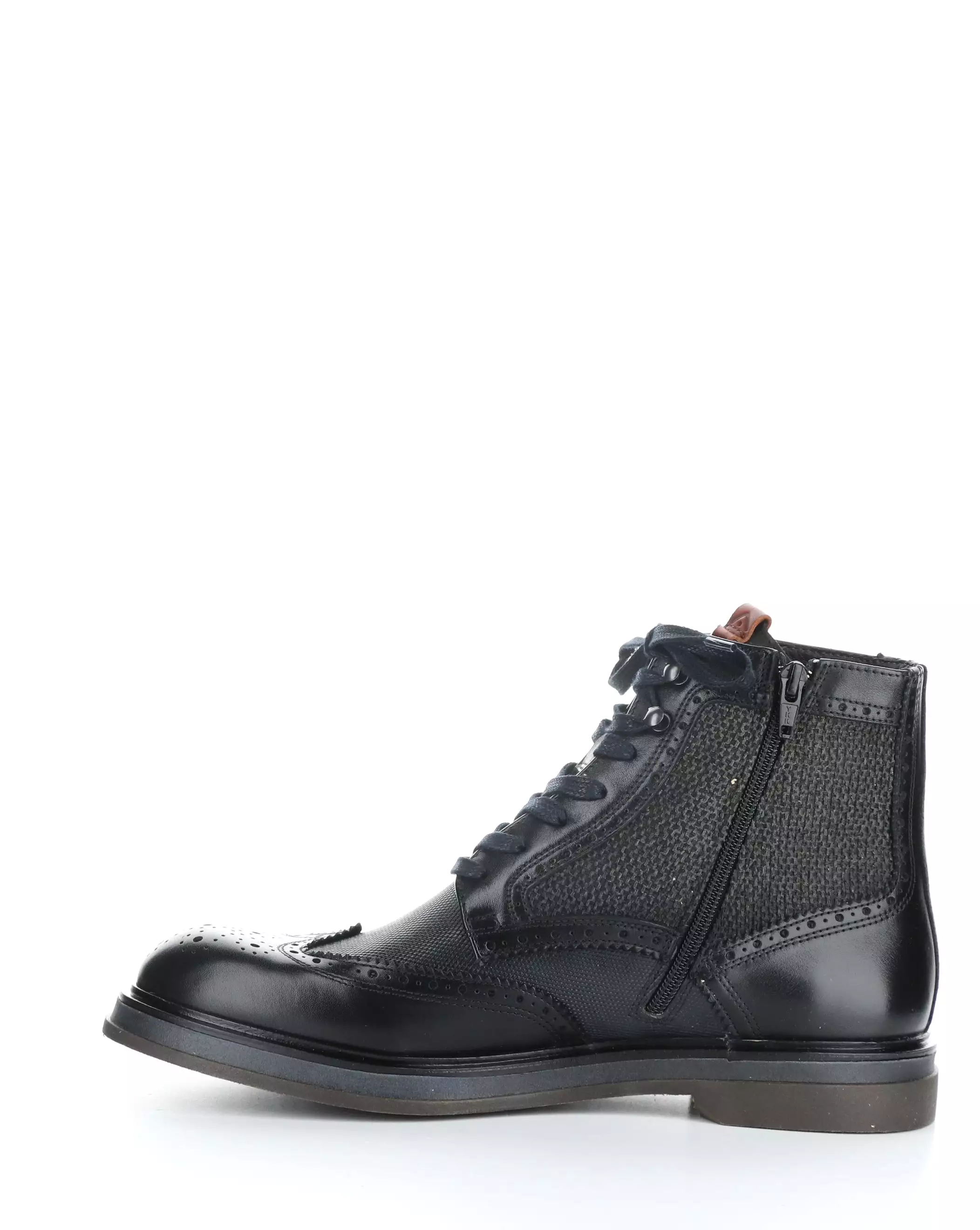 12432 BLACK COMBO Round Toe Boots