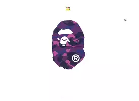 A Bathing Ape Color Camo Big Ape Head Tee in White/Purple