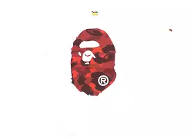 A Bathing Ape Color Camo Big Ape Head Tee in White/Red