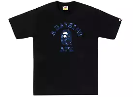 A Bathing Ape Color Camo College Tee in Black/Blue xld