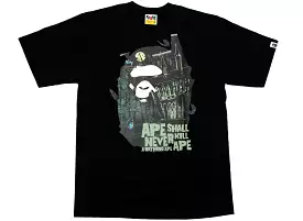 A Bathing Ape Halloween Bape Mansion Ape Head Tee in Black