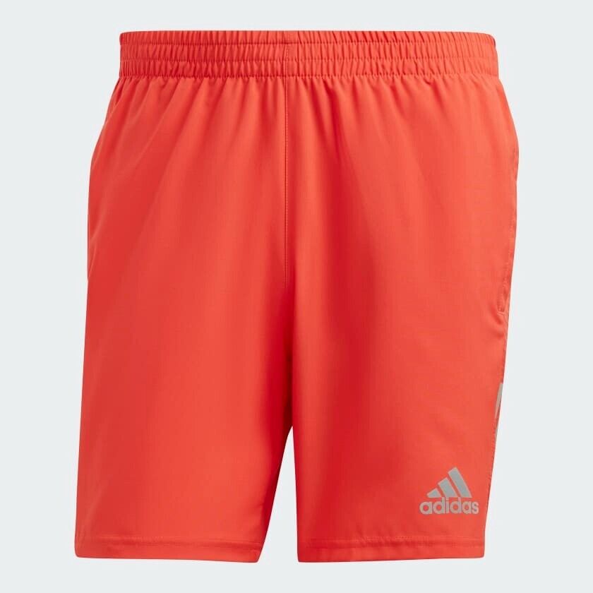 adidas Own The Run Mens Running Shorts Red Reflective Pockets Gym Fitness