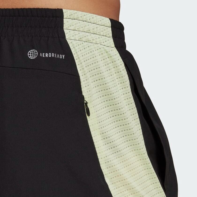 adidas Own The Run Running Shorts Mens Fitness Gym Zip Pocket Reflective Black