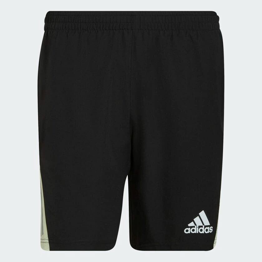 adidas Own The Run Running Shorts Mens Fitness Gym Zip Pocket Reflective Black