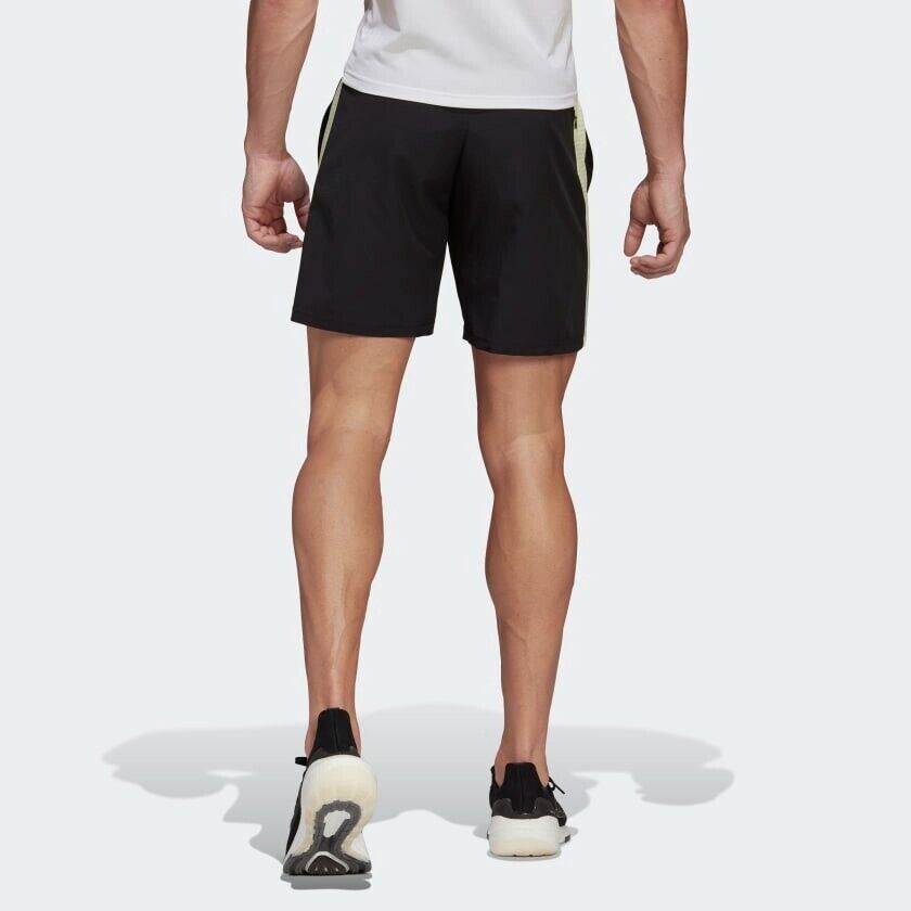 adidas Own The Run Running Shorts Mens Fitness Gym Zip Pocket Reflective Black