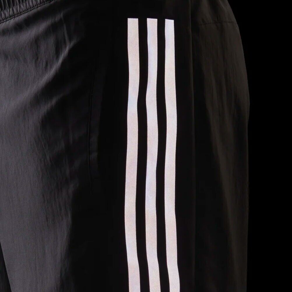 adidas Run Icons 3-Stripes Mens Running Shorts HEAT.RDY Black Reflective Pockets