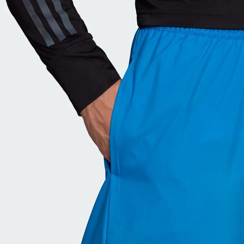 adidas Run It Mens Running Shorts Blue Reflective Pockets Fitness Gym Sports