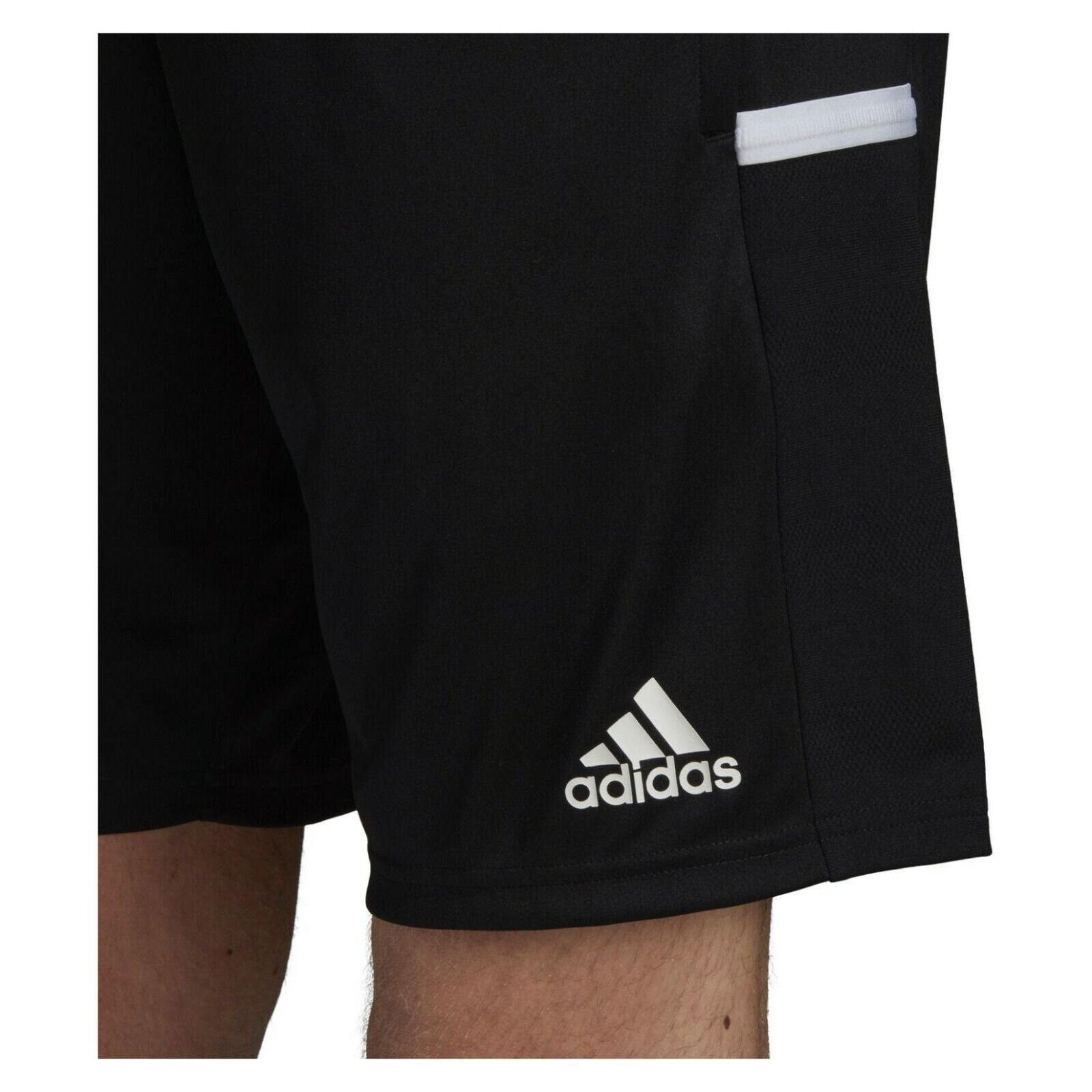 adidas T19 Football Shorts Sports Teamwear Mens 3P Pockets Black Zip Eco