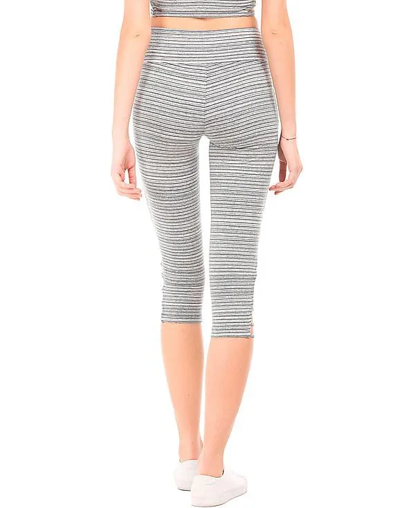 Aeropostale Creek Stripe Cropped Leggings