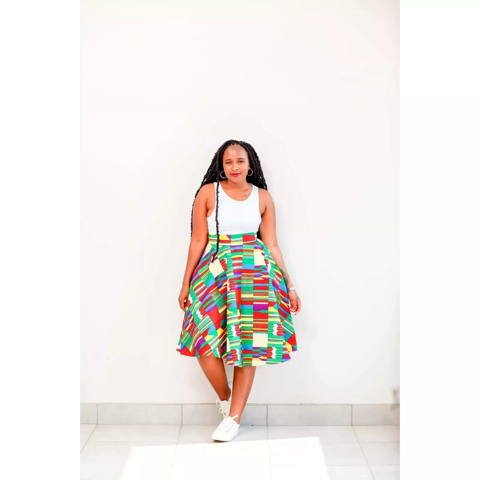 African Print Umbrella Skirt