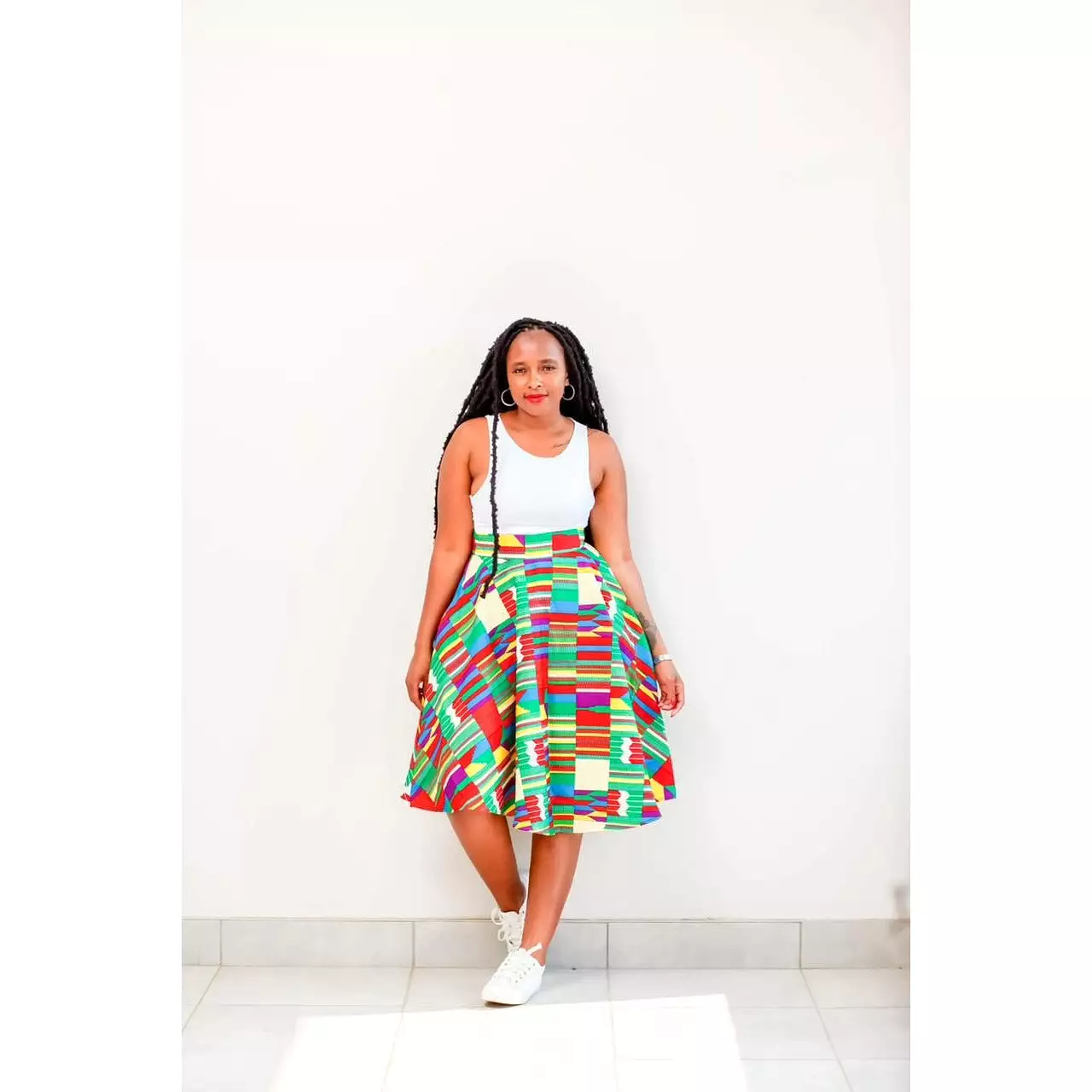 African Print Umbrella Skirt