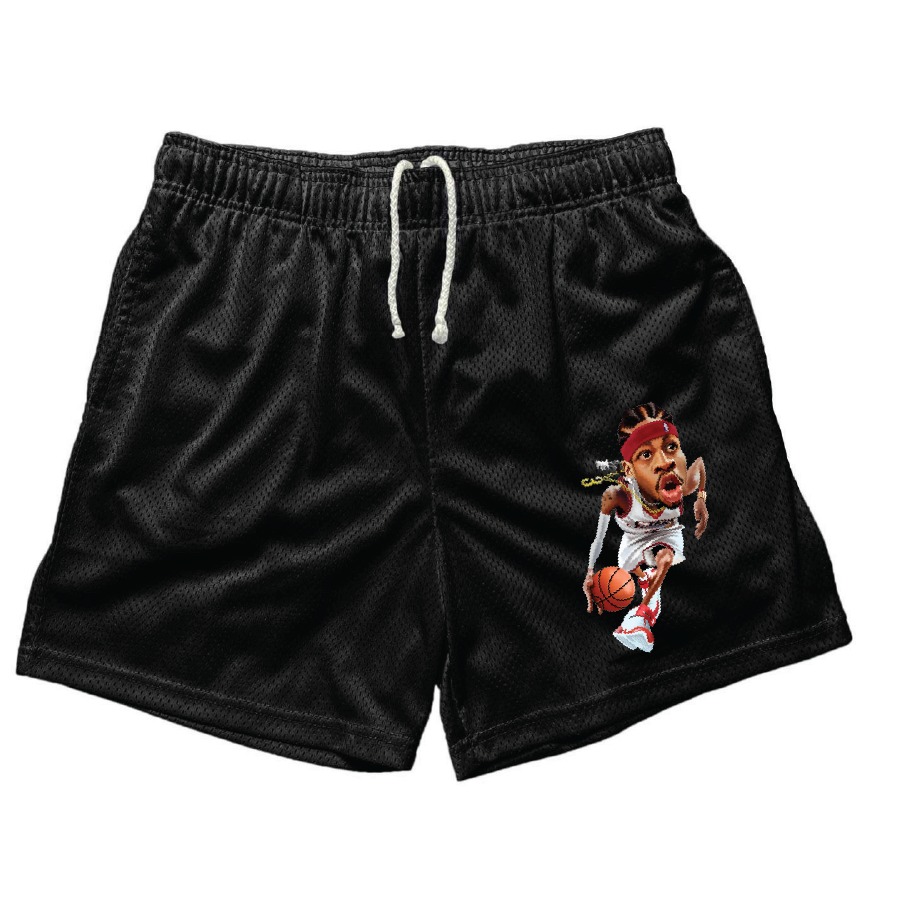 AI ALLEN IVERSON TOON BLACK MESH SHORTS (5 INCH INSEA