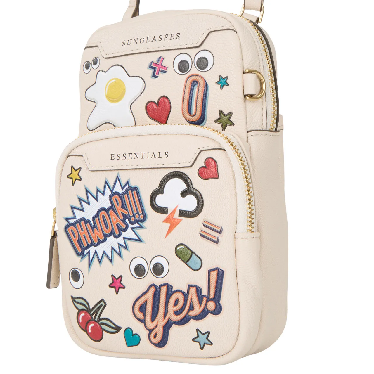 ANYA HINDMARCH ANYA LIFE All Over Stickers Essential Crossbody Bag - Chalk