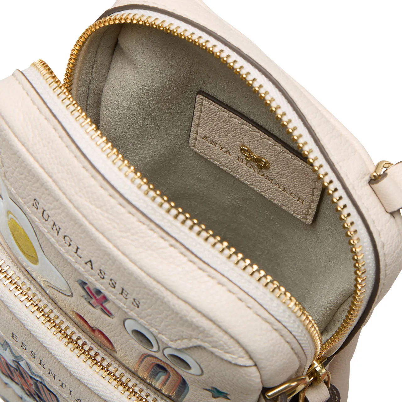 ANYA HINDMARCH ANYA LIFE All Over Stickers Essential Crossbody Bag - Chalk