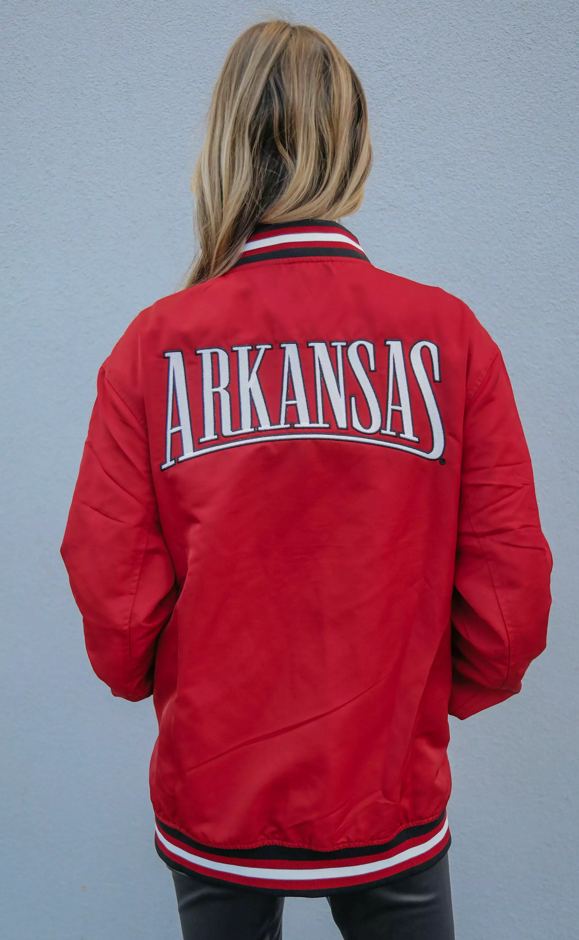 arkansas bomber jacket - razorback red