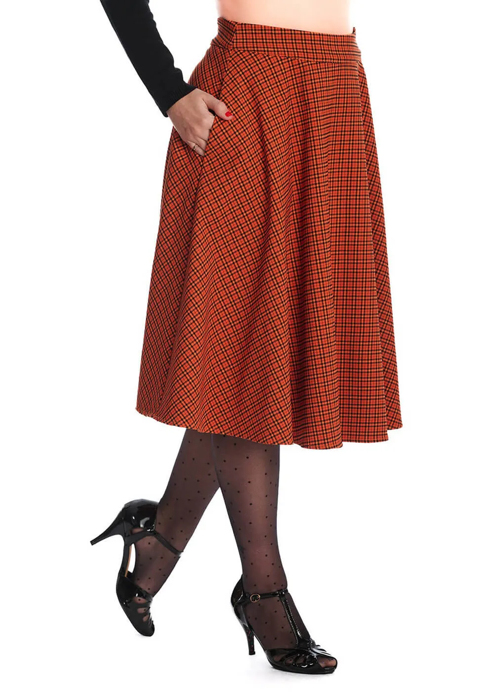 Banned October Spooks 50's Swing Skirt Orange