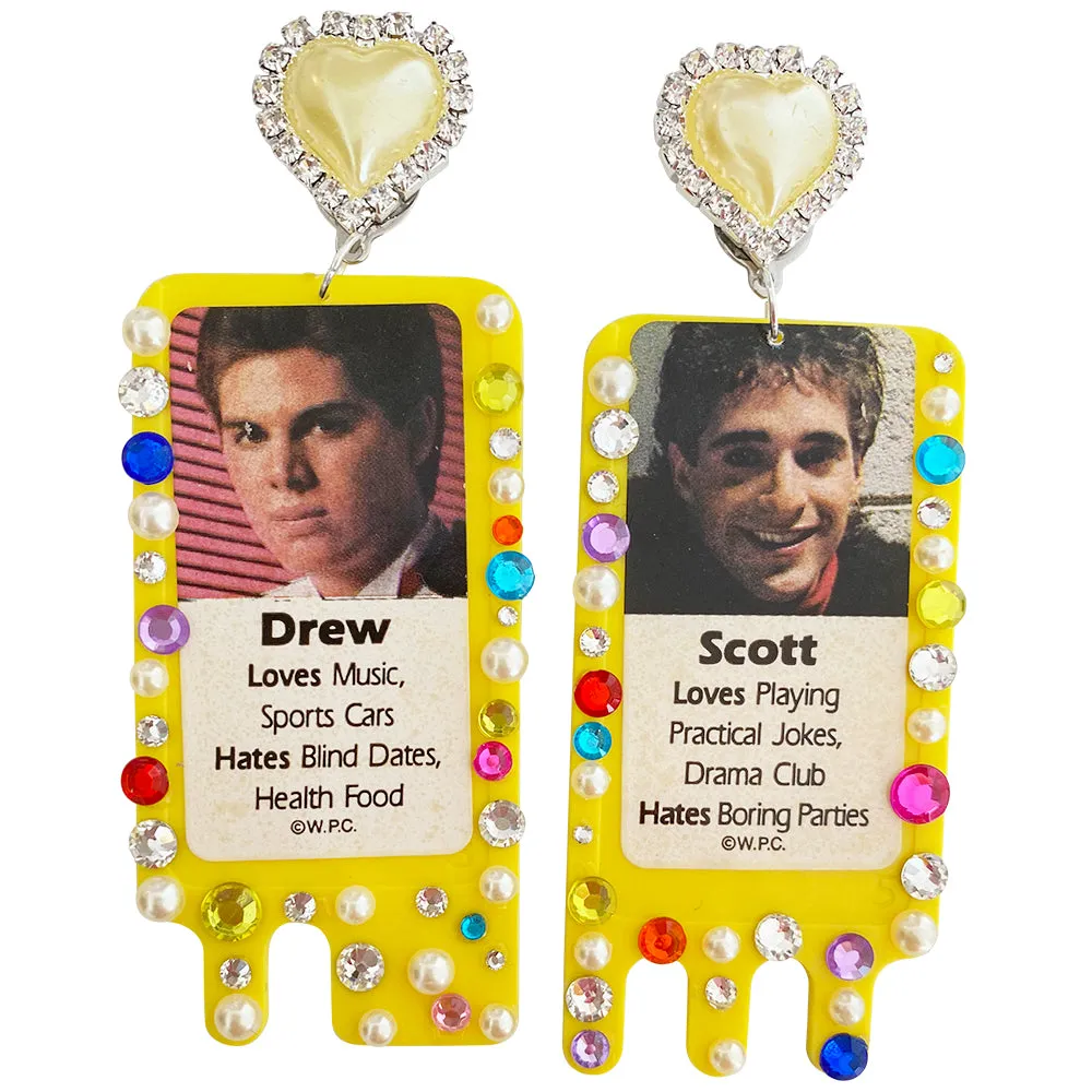 Bedazzled 1989 Date Line Charm Earrings