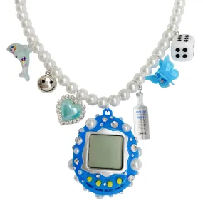 Bedazzled Cyber Pet Charm Necklace