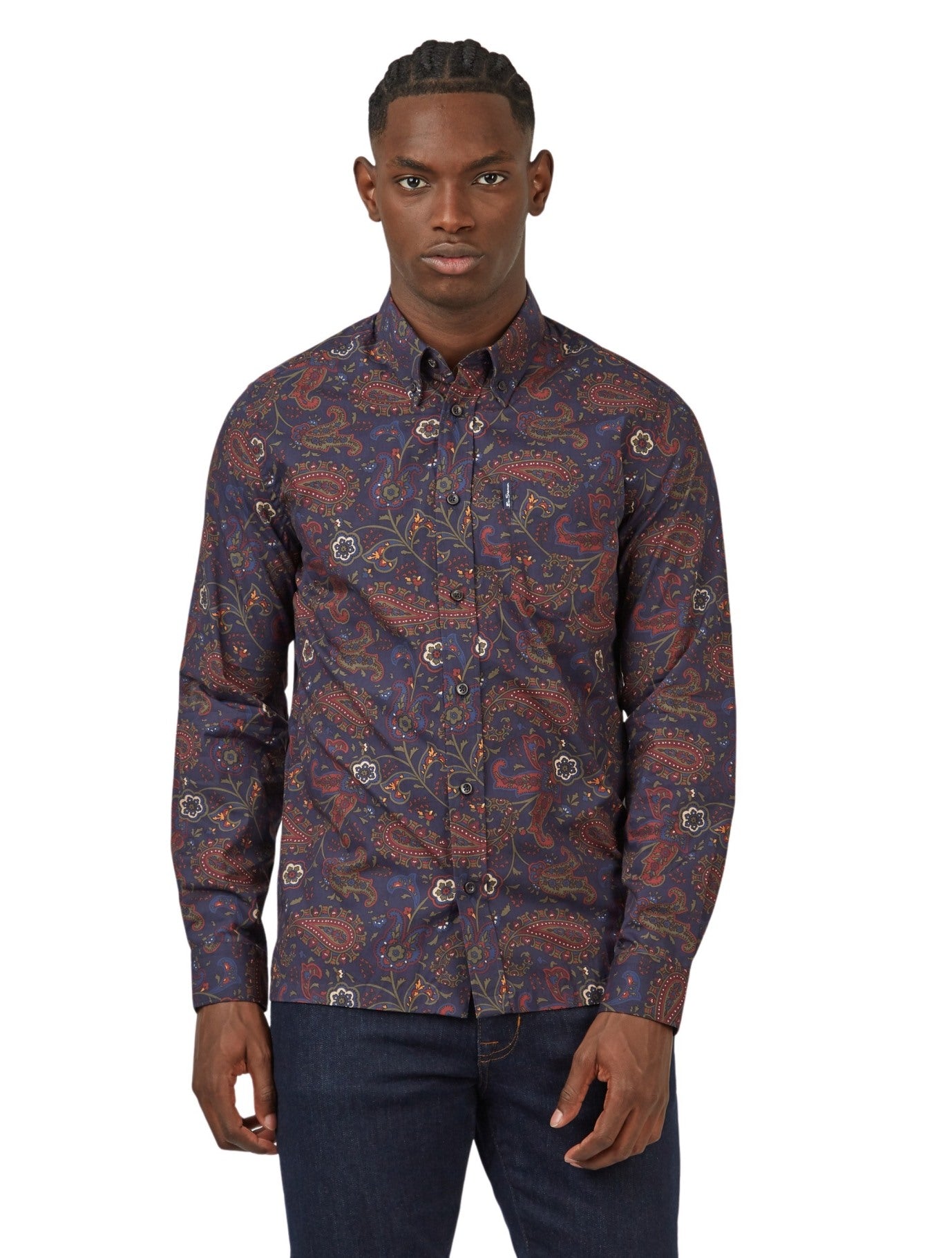 Ben Sherman Mens Eastern Paisley Shirt Long Sleeve