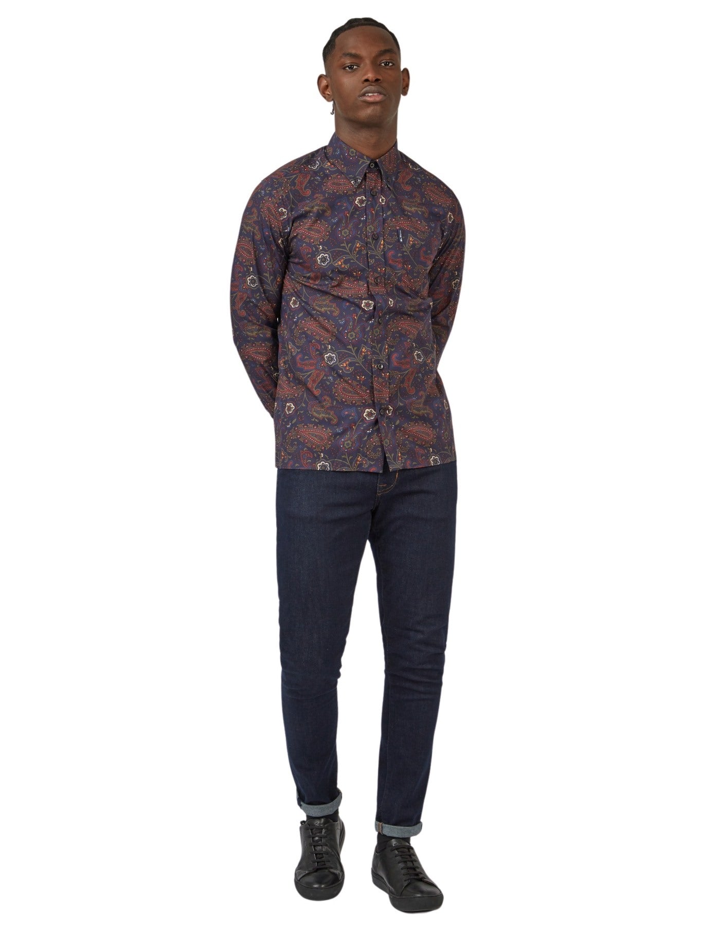 Ben Sherman Mens Eastern Paisley Shirt Long Sleeve