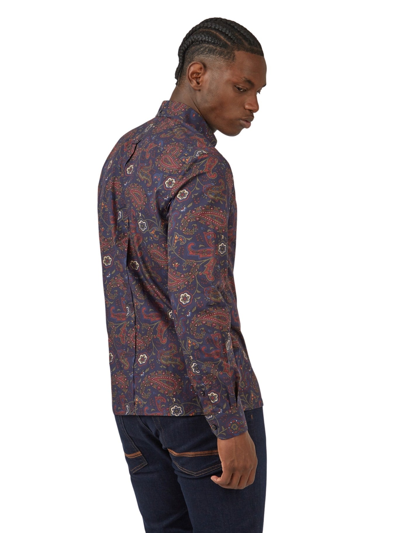 Ben Sherman Mens Eastern Paisley Shirt Long Sleeve