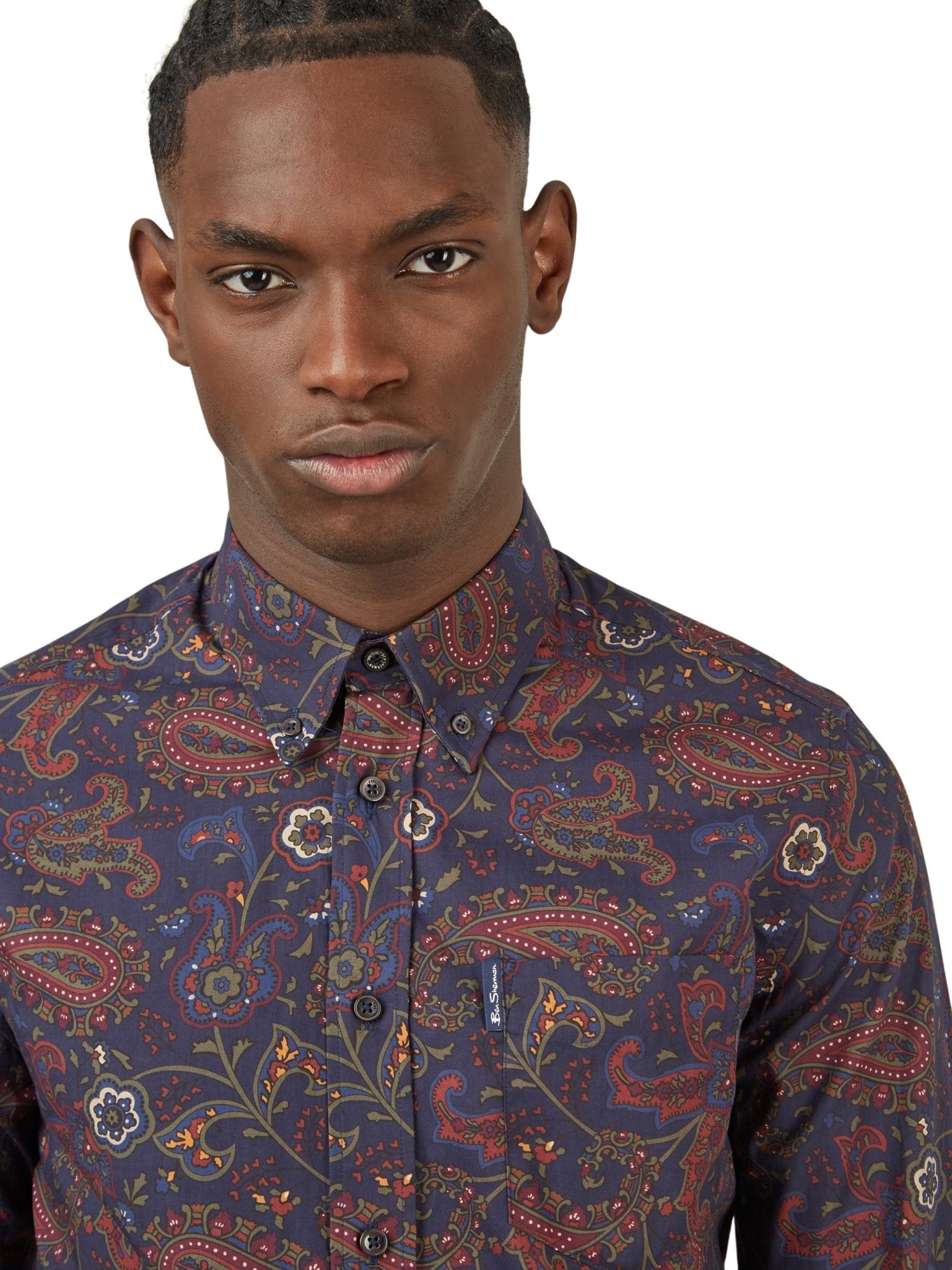 Ben Sherman Mens Eastern Paisley Shirt Long Sleeve