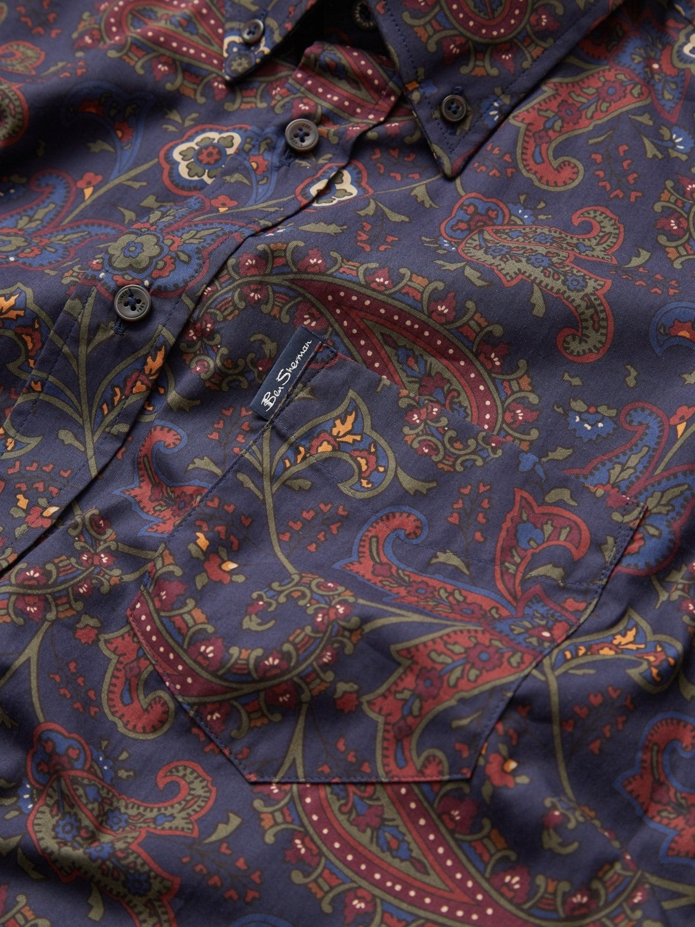 Ben Sherman Mens Eastern Paisley Shirt Long Sleeve