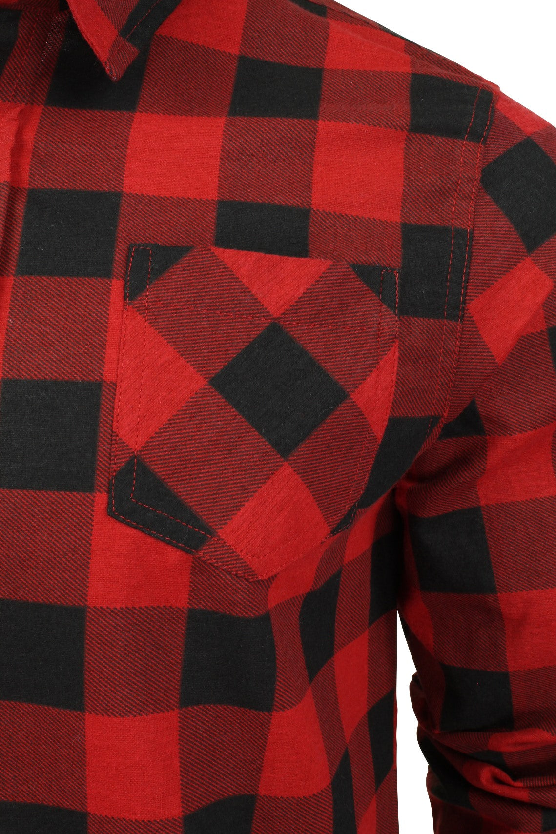 Brave Soul 'Jack' Brushed Flannel Check Shirt - Long Sleeved