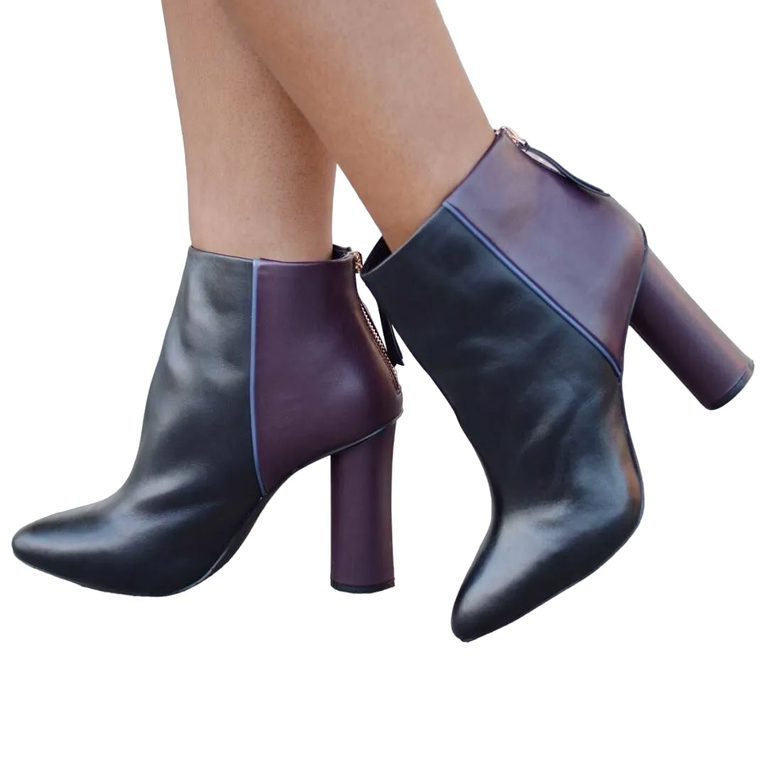 Cabi Bisset Plum Black Purple Boots