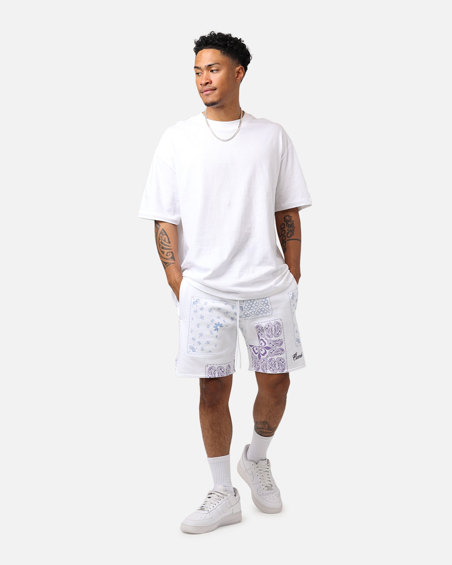 Carré Fragment Paisley Shorts White