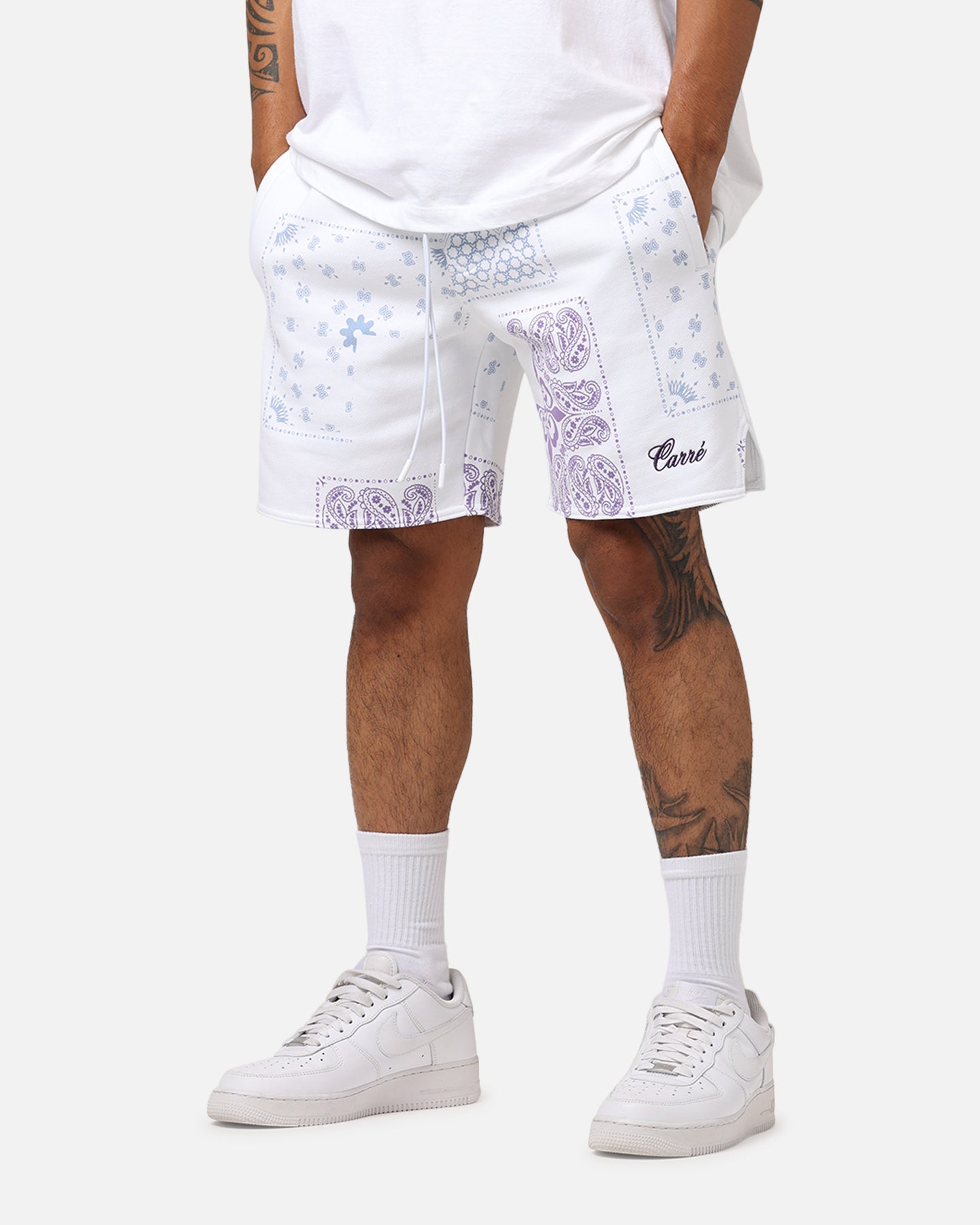 Carré Fragment Paisley Shorts White