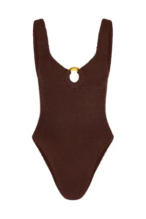 Celine Swim Metallic Chocolate