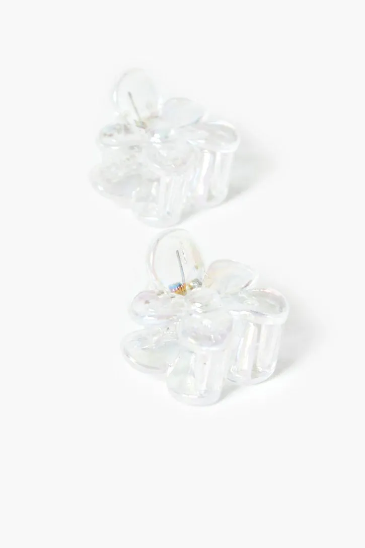 Clear Flower Hair Claw Clip Set