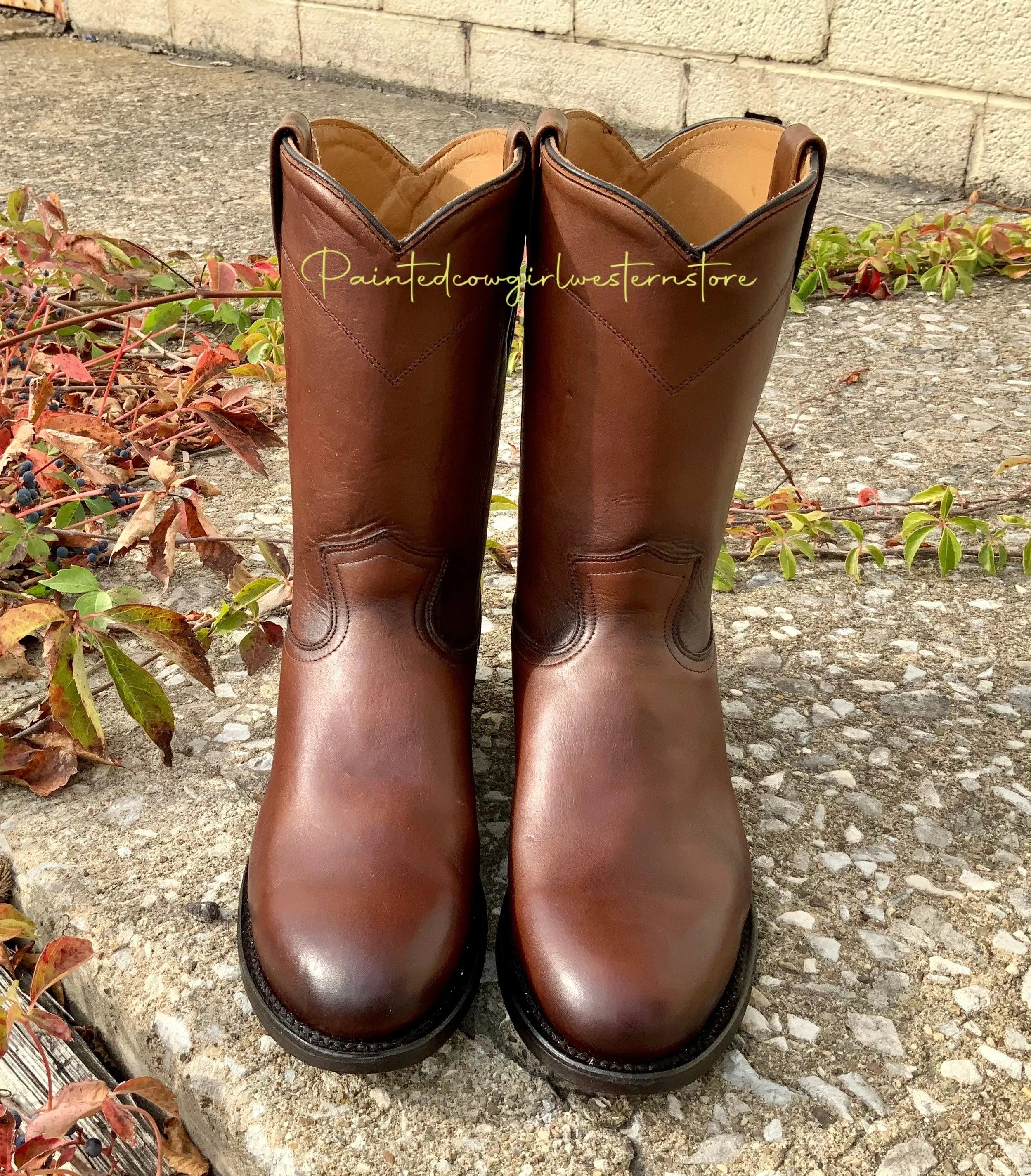 Corral Men's Honey Brown Round Toe Roper Cowboy Boots A4068