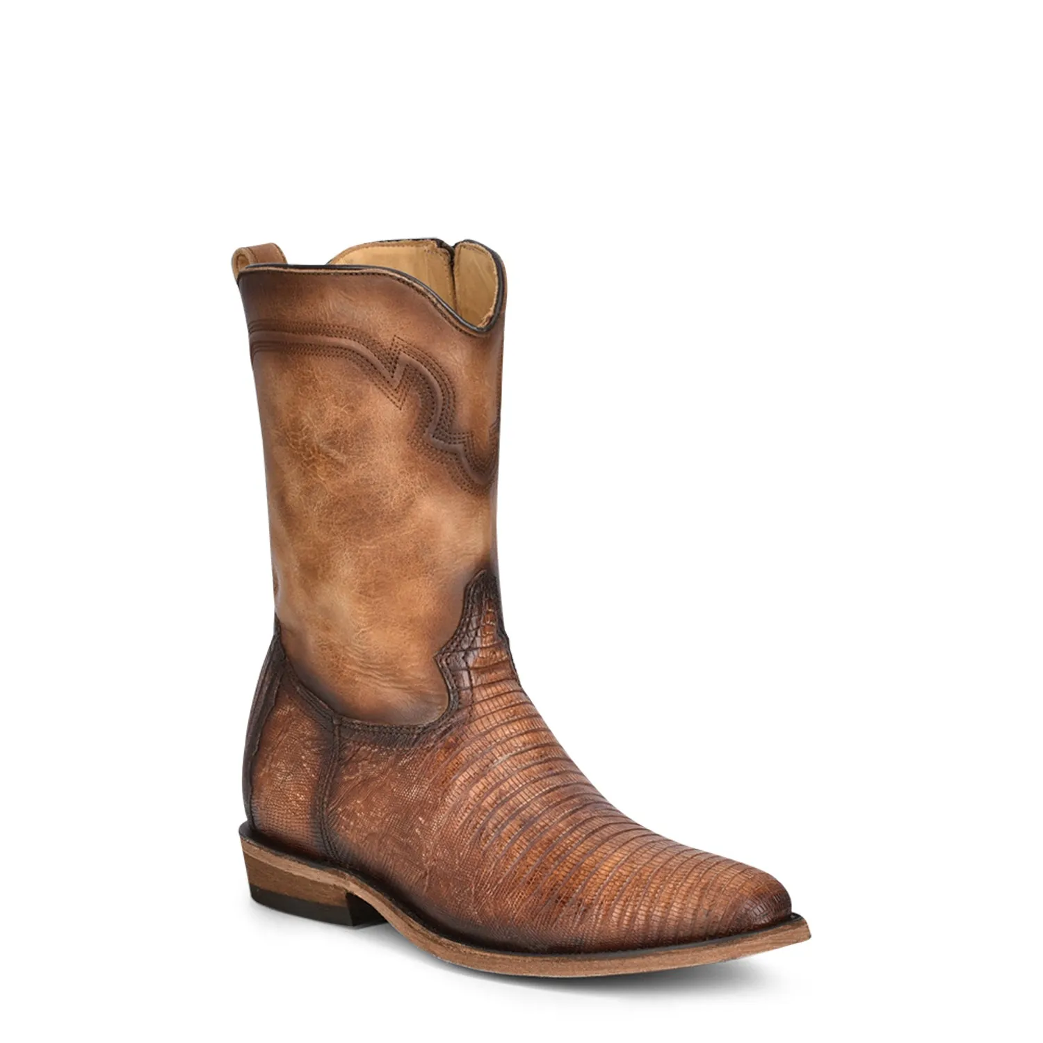 Corral Mens Zipper Cowboy Boots Lizard Natural