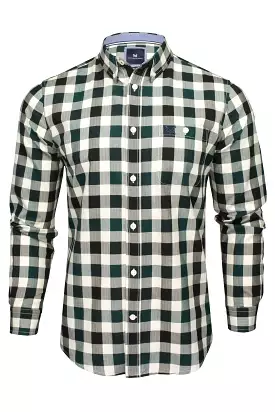 Crew Clothing Mens Slim Herringbone Gingham Shirt Long Sleeve