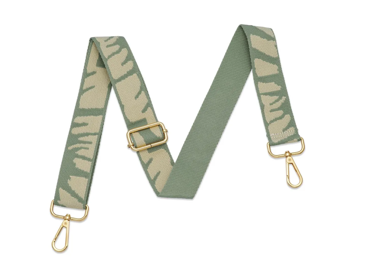 Crossbody Strap - Animal Print Strap in Light Green (Gold Hardware)