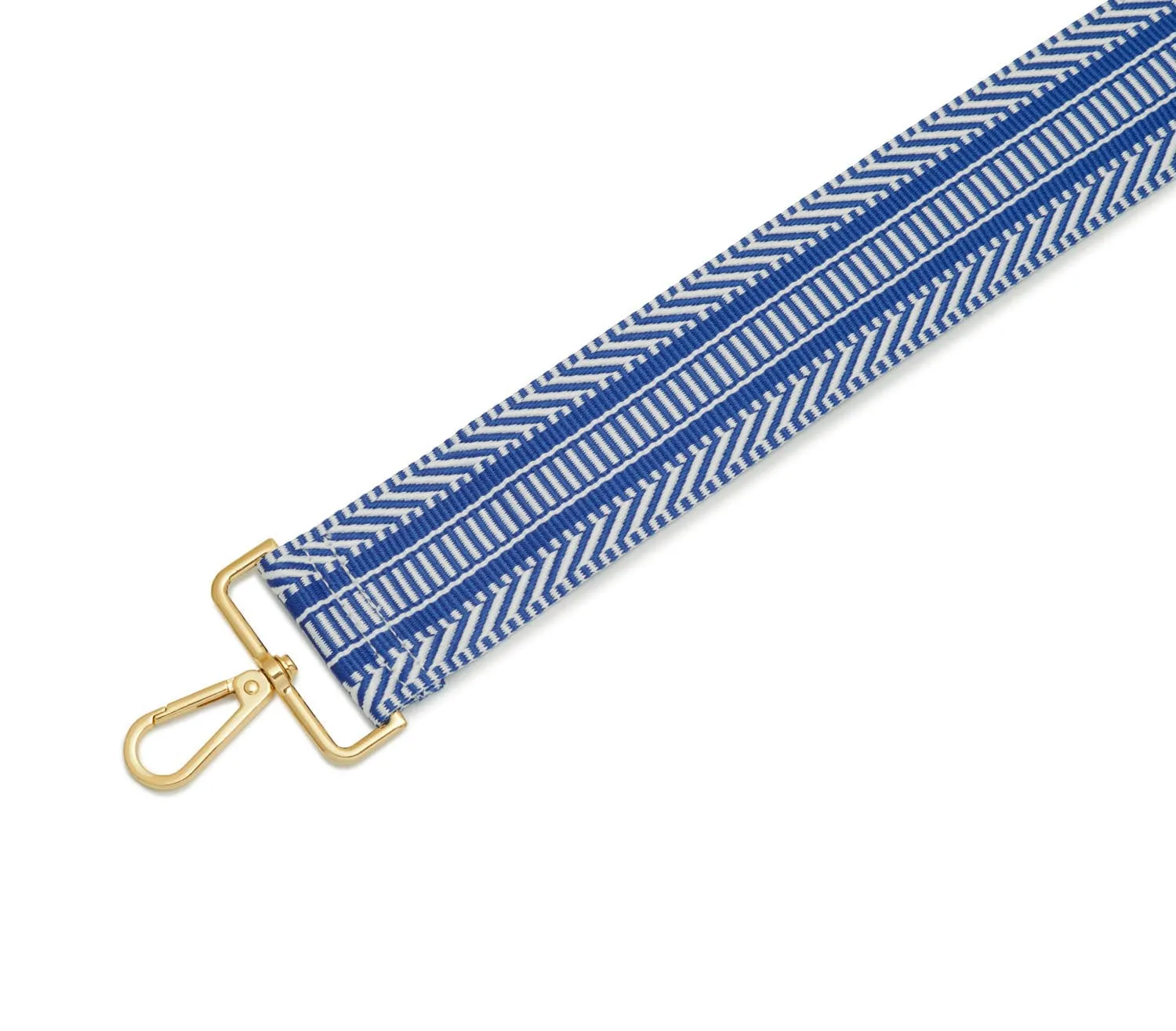 Crossbody Strap - Light Blue and White Chevron (Gold Hardware)