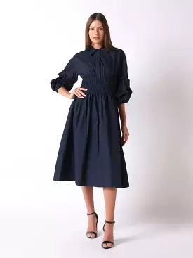 D33918 Navy Midi Dress