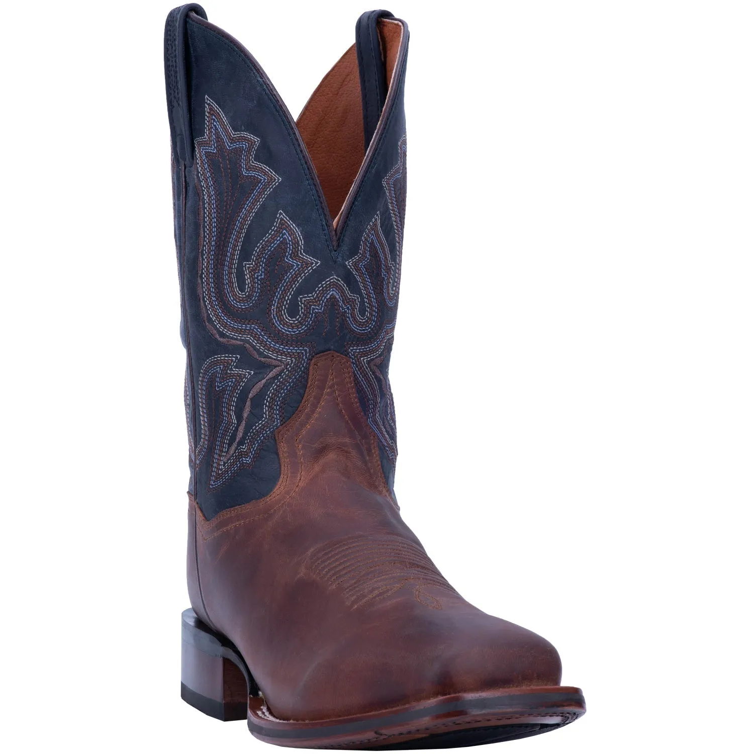 Dan Post Mens Dark Brown Cowboy Boots Leather Square Toe