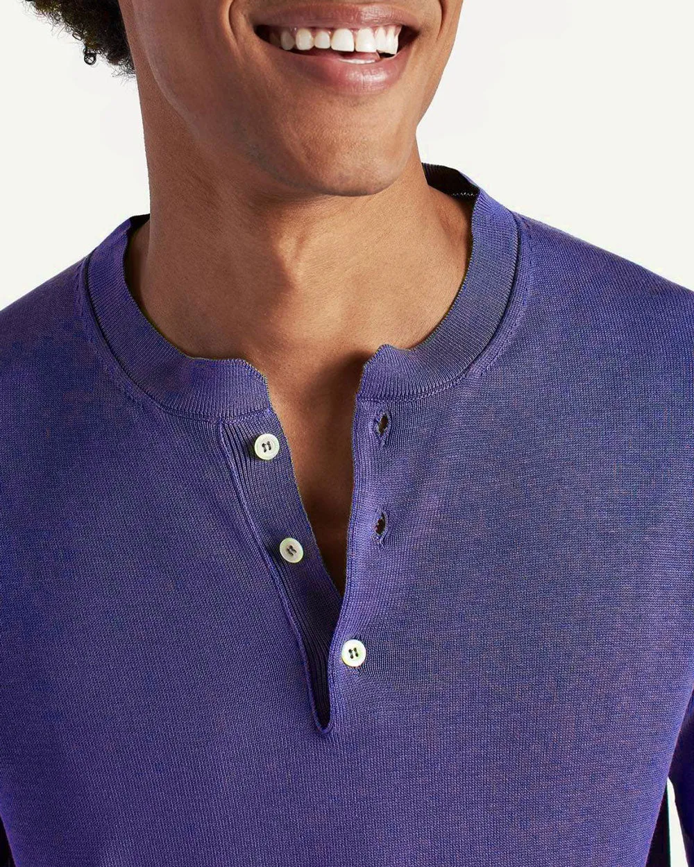 Dark Blue Serafino Knit Shirt