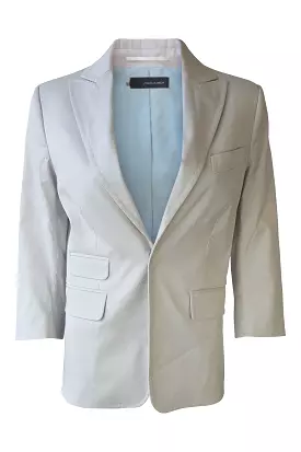 DSQUARED2 Cotton Blend Cream Single Breasted Blazer Jacket (44)