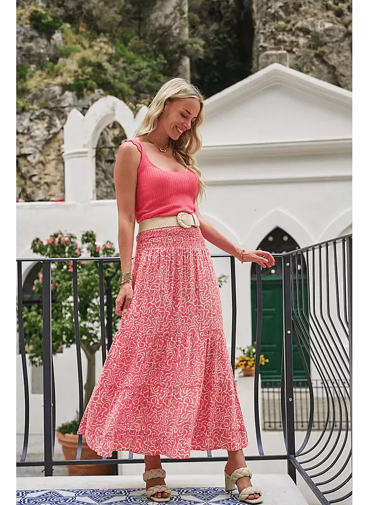 Esqualo Long Skirt Vacay Print - HS2314219