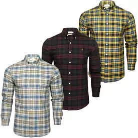 Farah Mens 'Brewer Check' Slim Fit Tartan Oxford Shirt. Long Sleeved