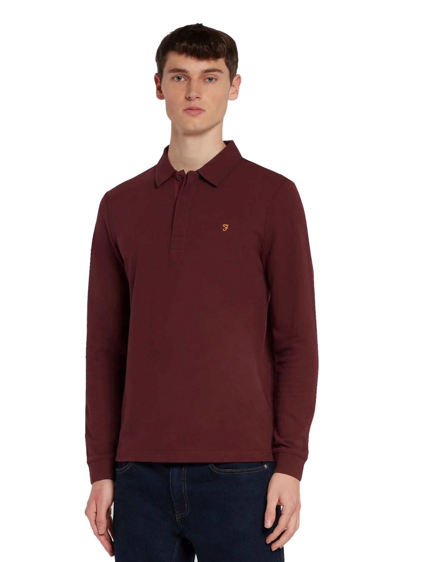 Farah Mens 'Haslam' Slim Fit Long Sleeve Polo Shirt