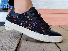 Flowers Canvas & Black Leather-Sneaker