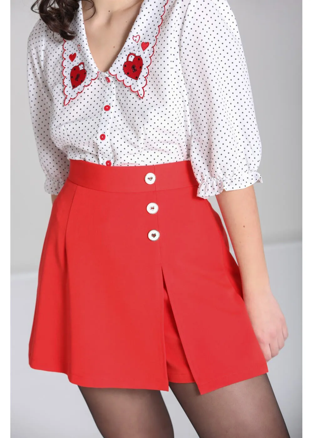 Hell Bunny Cooper 60's Skorts Red